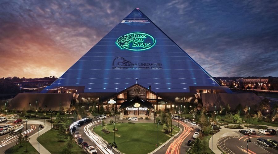 Mega Bass Pro Shops Pyramid in downtown Memphis, TN